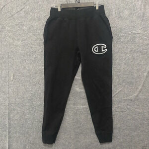 Champion Reverse Weave Joggers Sweatpants Mens Sz S Black Logo Pockets SIZE NOTE